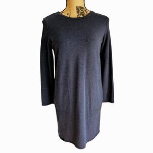 J. Jill Cotton Dress with Pockets 57% Pima Cotton Blend, Blue, Sz S Petite